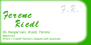 ferenc riedl business card